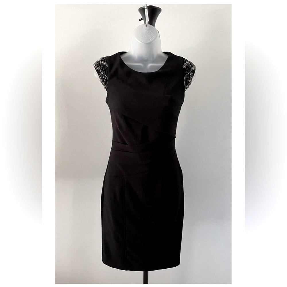 XOXO Black Sheath Midi Dress Scoop Neck Sleeveless